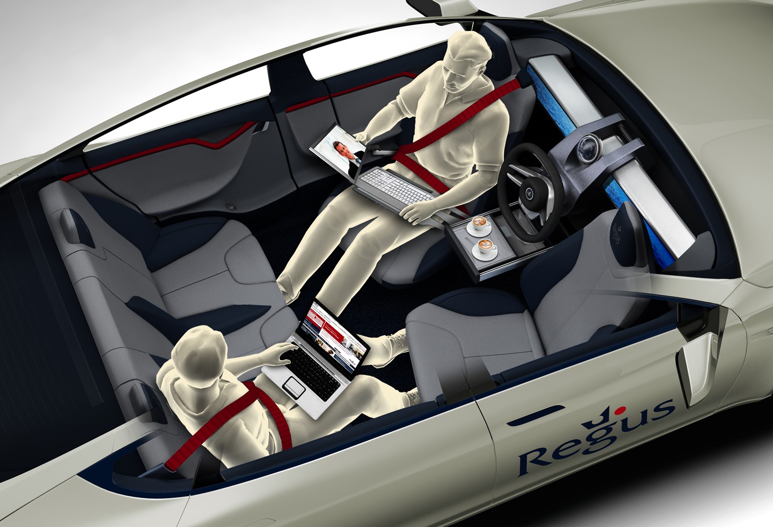 無人駕駛車的設計結合Regus提供的辦公設備，讓房車變成了行動會議室。.JPG.jpg
