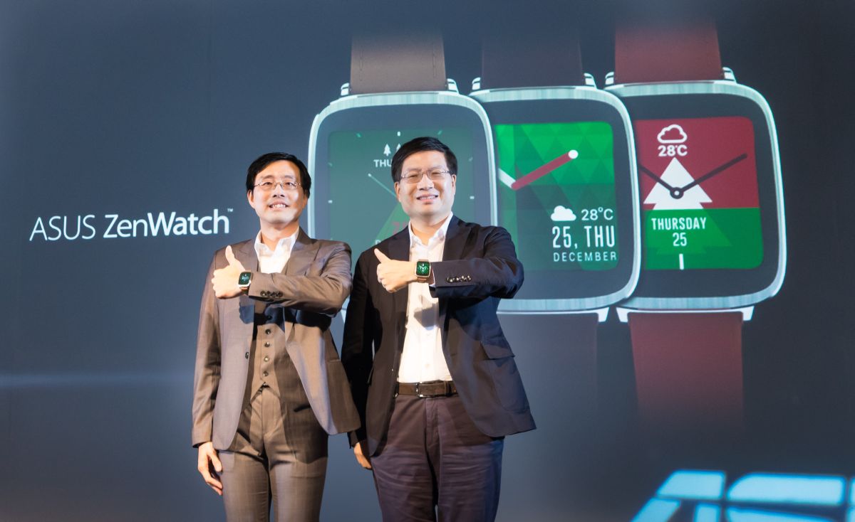 華碩首款智慧型手錶「ASUS ZenWatch」正式於耶誕前夕在台灣上市，由華碩執行長沈振來(.jpg