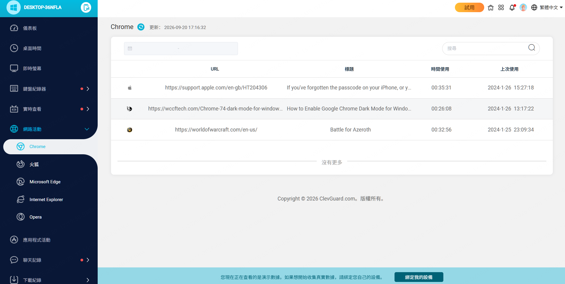 MoniVisor瀏覽記錄監控